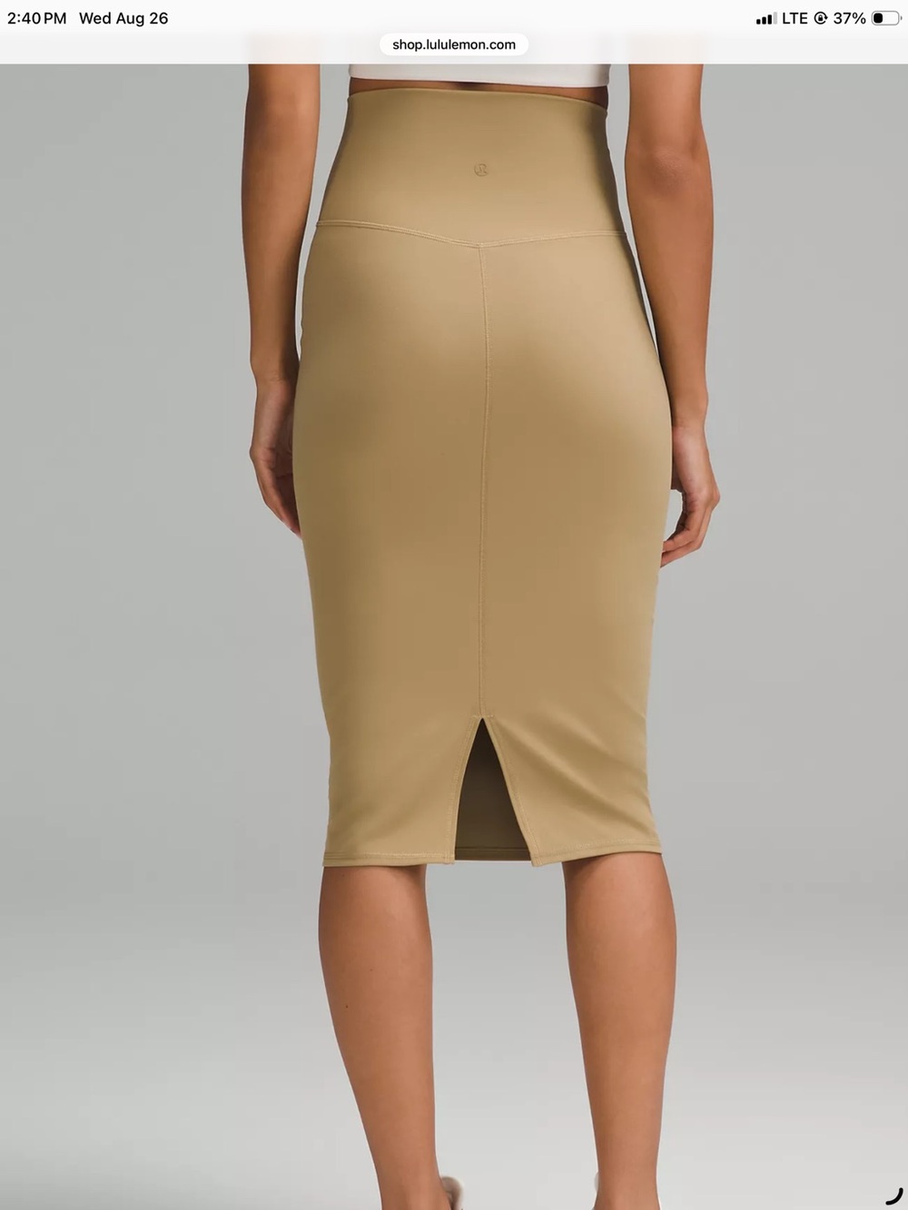 lululemon athletica High-Rise Midi Pencil Skirt — Tan
